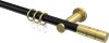 10203811-XX2938 Gardinenstange Metall 20 mm Ø PLATON - Elanto Schwarz / Messing-Optik