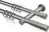 10203812-XX1239 Gardinenstange Metall 20 mm Ø 2-läufig PLATON - Elanto Chrom / Edelstahl-Optik
