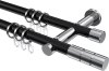 10203812-102912 Gardinenstange Metall 20 mm Ø 2-läufig PLATON - Elanto Schwarz / Chrom