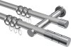 10203812-XX3312 Gardinenstange Metall 20 mm Ø 2-läufig PLATON - Elanto Silbergrau / Chrom