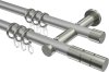 10203812-XX3339 Gardinenstange Metall 20 mm Ø 2-läufig PLATON - Elanto Silbergrau / Edelstahl-Optik