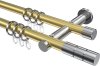 10203812-XX3812 Gardinenstange Metall 20 mm Ø 2-läufig PLATON - Elanto Messing-Optik / Chrom
