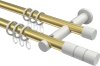 10203812-XX3832 Gardinenstange Metall 20 mm Ø 2-läufig PLATON - Elanto Messing-Optik / Weiß