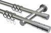 10203812-XX3912 Gardinenstange Metall 20 mm Ø 2-läufig PLATON - Elanto Edelstahl-Optik / Chrom