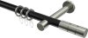10203825-102939 Gardinenstange Metall 20 mm Ø PRESTIGE - Elanto Schwarz / Edelstahl-Optik