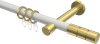 10203825-XX3238 Gardinenstange Metall 20 mm Ø PRESTIGE - Elanto Weiß / Messing-Optik