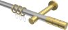 10203825-XX3338 Gardinenstange Metall 20 mm Ø PRESTIGE - Elanto Silbergrau / Messing-Optik
