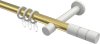 10203825-XX3832 Gardinenstange Metall 20 mm Ø PRESTIGE - Elanto Messing-Optik / Weiß