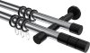 10203826-101229 Gardinenstange Metall 20 mm Ø 2-läufig PRESTIGE - Elanto Chrom / Schwarz