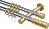 10203826-XX1238 Gardinenstange Metall 20 mm Ø 2-läufig PRESTIGE - Elanto Chrom / Messing-Optik