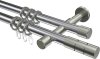 10203826-XX1239 Gardinenstange Metall 20 mm Ø 2-läufig PRESTIGE - Elanto Chrom / Edelstahl-Optik