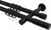 10203826-1029 Gardinenstange Metall 20 mm Ø 2-läufig PRESTIGE - Elanto Schwarz
