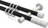 10203826-102932 Gardinenstange Metall 20 mm Ø 2-läufig PRESTIGE - Elanto Schwarz / Weiß