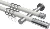 10203826-103212 Gardinenstange Metall 20 mm Ø 2-läufig PRESTIGE - Elanto Weiß / Chrom
