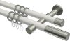 10203826-103239 Gardinenstange Metall 20 mm Ø 2-läufig PRESTIGE - Elanto Weiß / Edelstahl-Optik