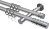 10203826-103312 Gardinenstange Metall 20 mm Ø 2-läufig PRESTIGE - Elanto Silbergrau / Chrom