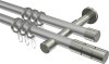 10203826-XX3339 Gardinenstange Metall 20 mm Ø 2-läufig PRESTIGE - Elanto Silbergrau / Edelstahl-Optik