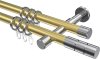 10203826-XX3812 Gardinenstange Metall 20 mm Ø 2-läufig PRESTIGE - Elanto Messing-Optik / Chrom