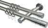 10203826-XX3912 Gardinenstange Metall 20 mm Ø 2-läufig PRESTIGE - Elanto Edelstahl-Optik / Chrom