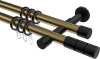 10203826-109529 Gardinenstange Metall 20 mm Ø 2-läufig PRESTIGE - Elanto Messing Antik / Schwarz