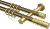 10203826-XX9538 Gardinenstange Metall 20 mm Ø 2-läufig PRESTIGE - Elanto Messing Antik / Messing-Optik