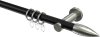 10203911-102939 Gardinenstange Metall 20 mm Ø PLATON - Samanto Schwarz / Edelstahl-Optik