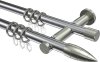 10203912-XX1239 Gardinenstange Metall 20 mm Ø 2-läufig PLATON - Samanto Chrom / Edelstahl-Optik
