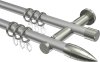 10203912-XX3339 Gardinenstange Metall 20 mm Ø 2-läufig PLATON - Samanto Silbergrau / Edelstahl-Optik