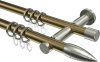 10203912-XX9539 Gardinenstange Metall 20 mm Ø 2-läufig PLATON - Samanto Messing Antik / Edelstahl-Optik