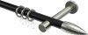 10203925-102939 Gardinenstange Metall 20 mm Ø PRESTIGE - Samanto Schwarz / Edelstahl-Optik