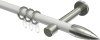 10203925-103239 Gardinenstange Metall 20 mm Ø PRESTIGE - Samanto Weiß / Edelstahl-Optik