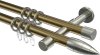 10203926-XX9539 Gardinenstange Metall 20 mm Ø 2-läufig PRESTIGE - Samanto Messing Antik / Edelstahl-Optik