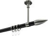 10203933-102939 Gardinenstange Metall 20 mm Ø SONETTE - Samanto Schwarz / Edelstahl-Optik