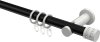 10204111-102932 Gardinenstange Metall 20 mm Ø PLATON - Estana Schwarz / Weiß