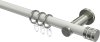 10204111-103239 Gardinenstange Metall 20 mm Ø PLATON - Estana Weiß / Edelstahl-Optik