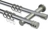 10204112-XX1239 Gardinenstange Metall 20 mm Ø 2-läufig PLATON - Estana Chrom / Edelstahl-Optik