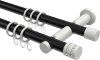 10204112-XX2932 Gardinenstange Metall 20 mm Ø 2-läufig PLATON - Estana Schwarz / Weiß