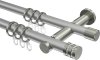 10204112-XX3339 Gardinenstange Metall 20 mm Ø 2-läufig PLATON - Estana Silbergrau / Edelstahl-Optik
