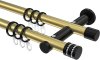 10204112-XX3829 Gardinenstange Metall 20 mm Ø 2-läufig PLATON - Estana Messing-Optik / Schwarz