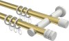 10204112-XX3832 Gardinenstange Metall 20 mm Ø 2-läufig PLATON - Estana Messing-Optik / Weiß