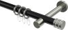 10204125-102939 Gardinenstange Metall 20 mm Ø PRESTIGE - Estana Schwarz / Edelstahl-Optik