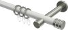 10204125-103239 Gardinenstange Metall 20 mm Ø PRESTIGE - Estana Weiß / Edelstahl-Optik