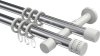 10204126-101232 Gardinenstange Metall 20 mm Ø 2-läufig PRESTIGE - Estana Chrom / Weiß