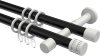 10204126-XX2932 Gardinenstange Metall 20 mm Ø 2-läufig PRESTIGE - Estana Schwarz / Weiß