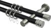 10204126-102939 Gardinenstange Metall 20 mm Ø 2-läufig PRESTIGE - Estana Schwarz / Edelstahl-Optik