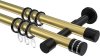 10204126-XX3829 Gardinenstange Metall 20 mm Ø 2-läufig PRESTIGE - Estana Messing-Optik / Schwarz