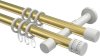 10204126-XX3832 Gardinenstange Metall 20 mm Ø 2-läufig PRESTIGE - Estana Messing-Optik / Weiß