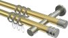 10204126-XX3839 Gardinenstange Messing-Optik / Edelstahl-Optik 20 mm Ø 2-läufig PRESTIGE - Estana