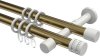10204126-XX9532 Gardinenstange Metall 20 mm Ø 2-läufig PRESTIGE - Estana Messing Antik / Weiß