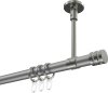 10204133-103339 Gardinenstange Metall 20 mm Ø SONETTE - Estana Silbergrau / Edelstahl-Optik